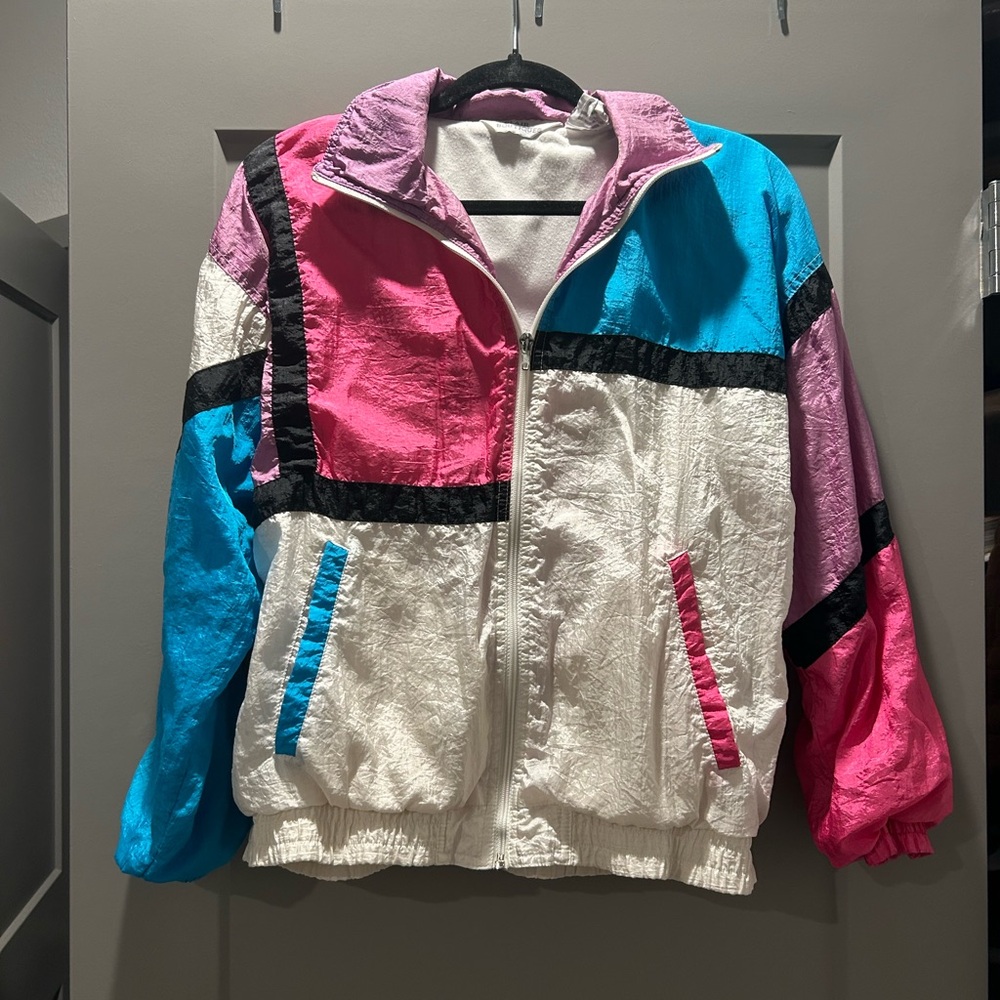 Vintage Colorblock Windbreaker Jacket